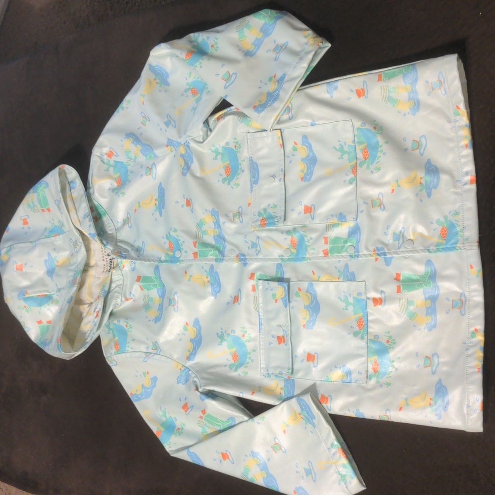TBBC Unisex Ducks & Turtles Waterproof Raincoat Slicker. Size 8